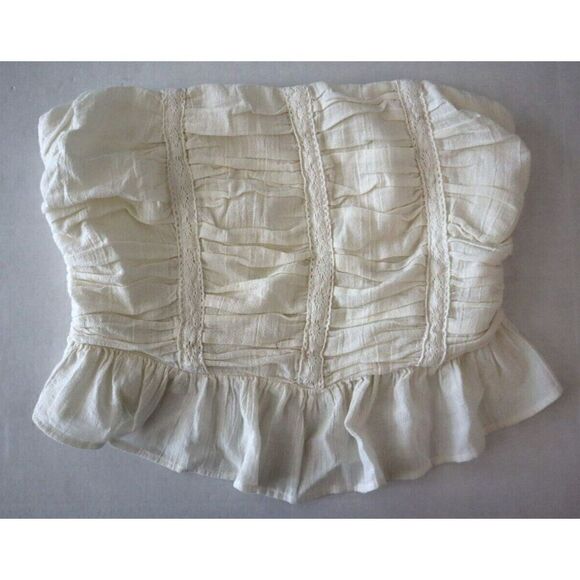 Free People OB1671740 Women's Sz L Ivory Fun In The Sun Sleeveless Cotton Top - Picture 1 of 5